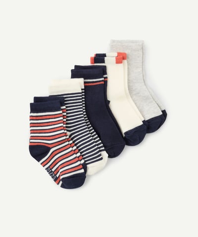 CategoryModel (8821755773070@97)  - lot de 5 paires de chaussettes bébé garçon unies et rayées