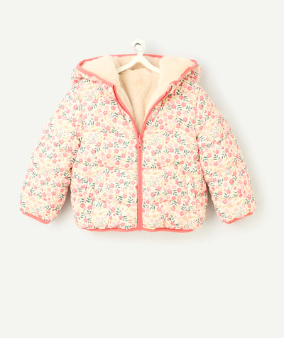 CategoryModel (8825486704782@156)  - DOUDOUNE RÉVERSIBLE BÉBÉ FILLE EN REMBOURRAGE RECYCLÉ FLEURI ROSE