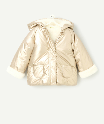 CategoryModel (8825486770318@192)  - blouson bébé fille en rembourrage recyclé à capuche rose gold