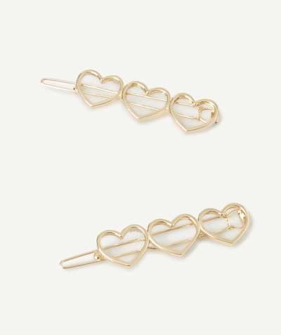CategoryModel (8821759934606@624)  - set van 2 gouden hartvormige haarclips voor meisjes
