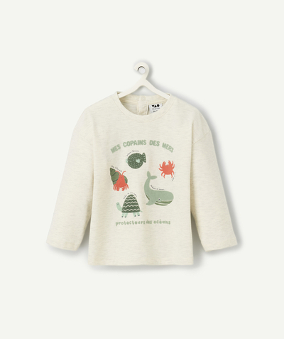 CategoryModel (8825519505550@391)  - t-shirt bébé garçon en coton bio écru thème animaux marin