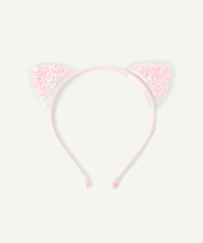 CategoryModel (8821760262286@2490)  - hoofdband met kattenoor en roze lovertjes voor meisjes