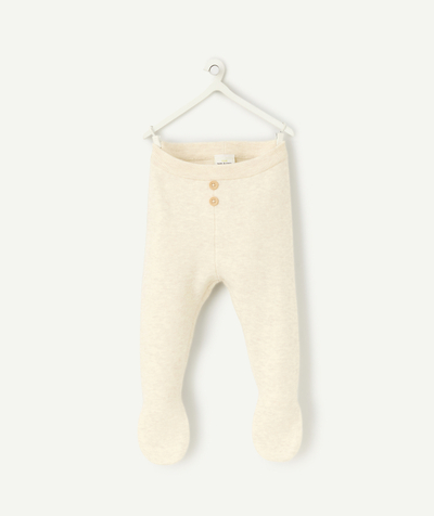 CategoryModel (8821750988942@1991)  - legging bébé en coton biologique écru avec pieds