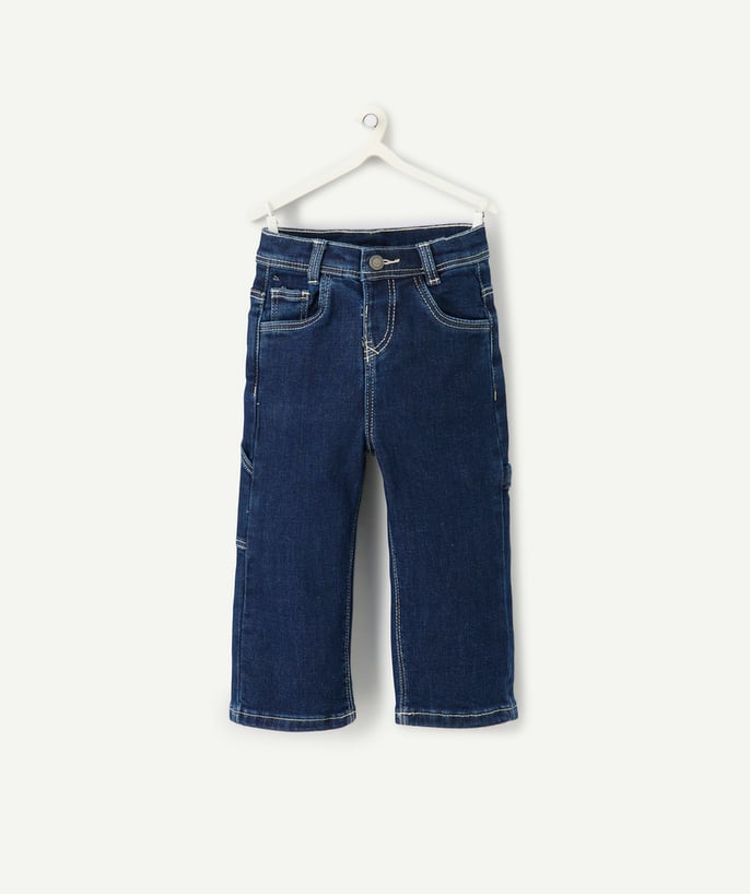   - Rechte jongensbroek in raw blue denim low impact