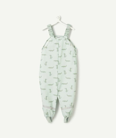 CategoryModel (8824896913550@783)  - salopette imperméable bébé garçon en fibres recyclées vert pastel imprimé crocodiles