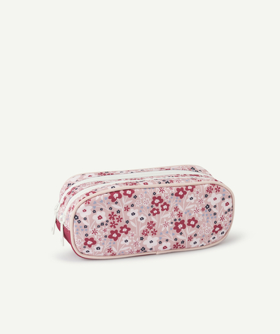 CategoryModel (8825060688014@27)  - Etui met dubbel compartiment in roze en bloemenprint voor meisjes