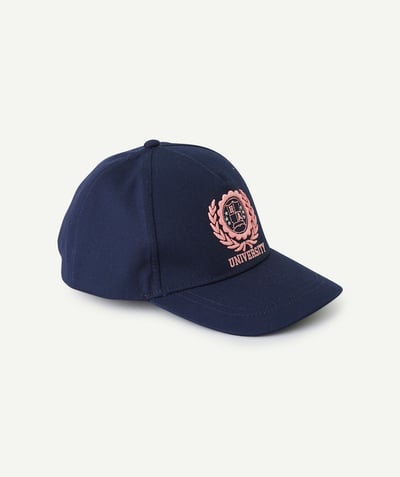 CategoryModel (8821760262286@2490)  - casquette fille bleu marine thème campus brodé rose