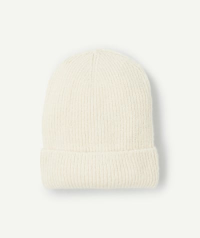 CategoryModel (8821764391054@1103)  - Bonnet fille tricoté en fibres recyclées blanc cassé