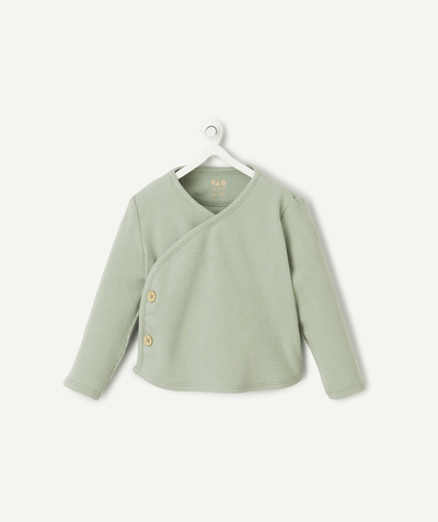 CategoryModel (8821750988942@2149)  - cardigan cache-cœur bébé garçon en coton bio ni d'abeille vert pastel