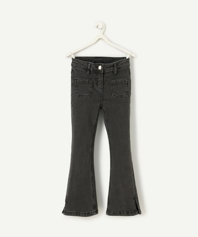 CategoryModel (8825715490958@9)  - pantalon flared fille en fibres recyclées denim noir