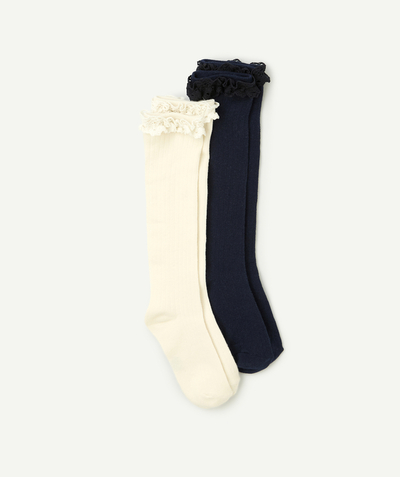 CategoryModel (8825715556494@6)  - lot de 2 paires de chaussettes hautes avec broderies