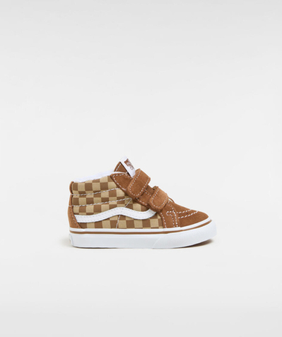 CategoryModel (8825060982926@12)  - BASKETS MI-MONTANTES À SCRATCHS BÉBÉ IMPRIMÉES DAMIER MARRON SK8 REISSUE V