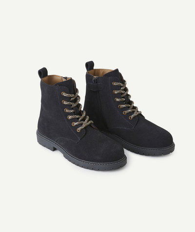 CategoryModel (8824928993422@14)  - bottes garçon en cuir noir à faux lacets