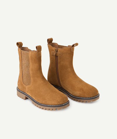 CategoryModel (8821758951566@36)  - bottes élastiquées fille en cuir marron