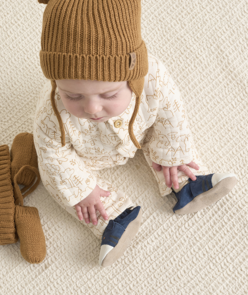   - Gebreide set muts handschoenen camel voor babyjongens