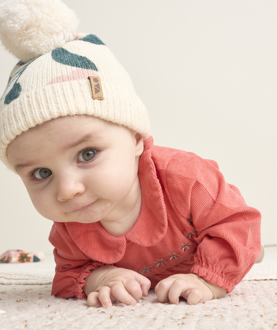 CategoryModel (8821753348238@44624)  - Bonnet bébé fille en fibres recyclées à fleurs