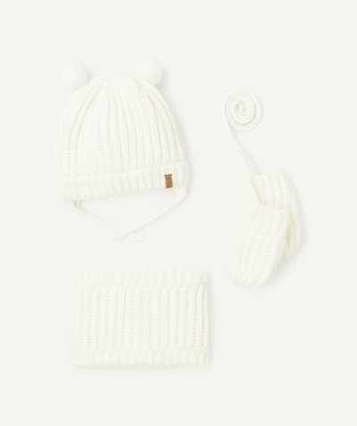 CategoryModel (8824928927886@20)  - Set tricot bébé fille en fibres recyclées blanc et petites oreilles