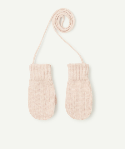 CategoryModel (8821753348238@44286)  - la paire de moufle bébé fille en fibres recyclées rose pâle