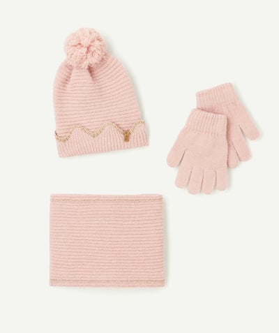 CategoryModel (8824928927886@20)  - Set tricot fille en fibres recyclées rose pâle