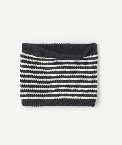 CategoryModel (8821763899534@1428)  - Snood garçon en fibres recyclées rayé bleu marine et blanc