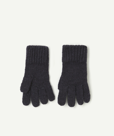 CategoryModel (8821760262286@2590)  - Gants fille noirs en fibres recyclées pailletés