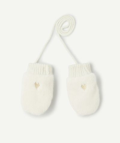 CategoryModel (8825813631118@38)  - Moufles bébé fille en fibres recyclées tout doux blanc