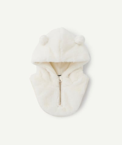 CategoryModel (8821754134670@245)  - Cagoule bébé fille en fibres recyclées avec oreilles blanche