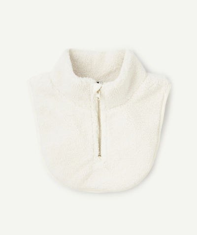 CategoryModel (8824928927886@20)  - Snood voor babyjongens in wit sherpa met hoge kraag en ritssluiting