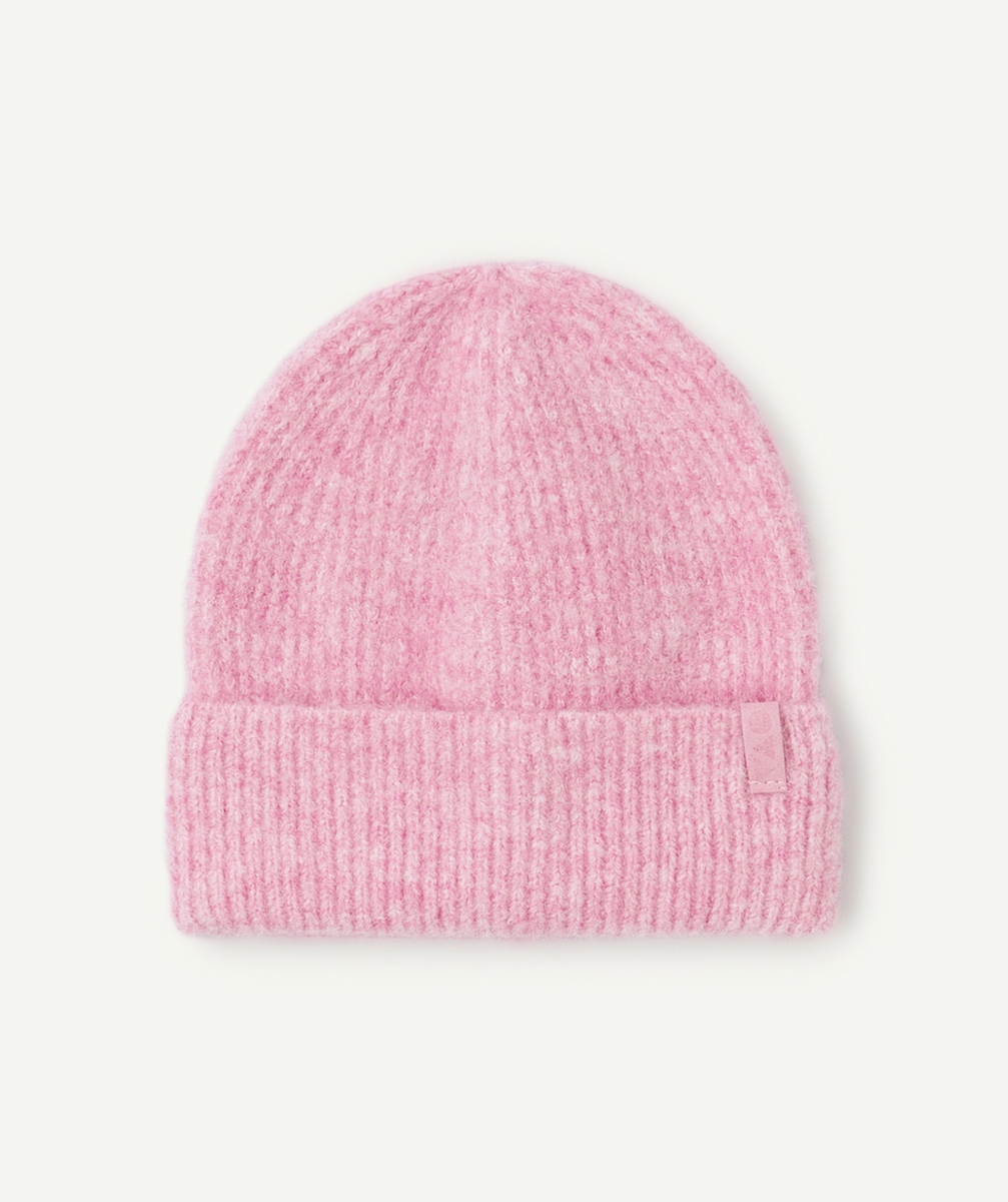   - bonnet beanie fille en fibres recyclées rose 