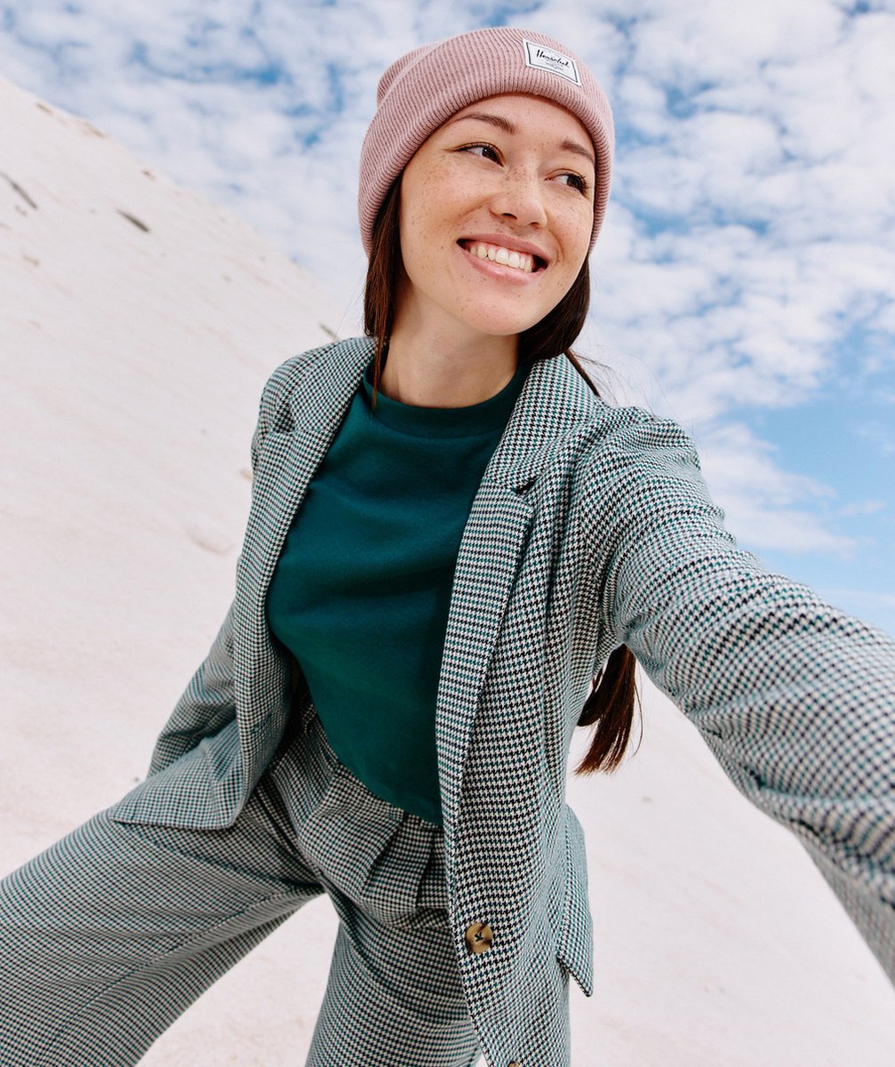   - blazer fille en fibres recyclées imprimé pied de poule 