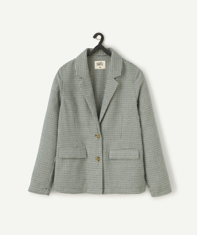 CategoryModel (8824928993422@14)  - blazer fille en fibres recyclées imprimé pied de poule