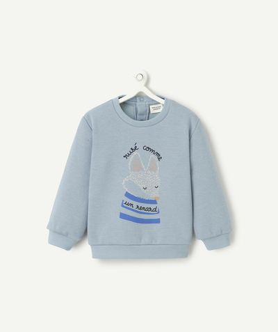 CategoryModel (8824699519118@46)  - sweat manches longues bébé garçon en fibres recyclées bleu avec motif