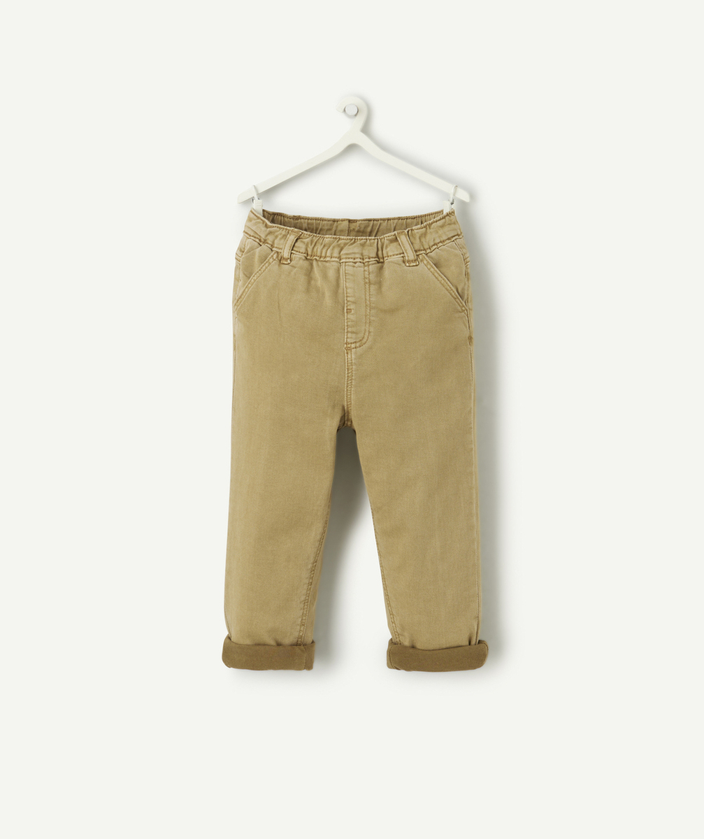   - Pantalon chaud pour bébé garçon marron avec doublure en jersey 