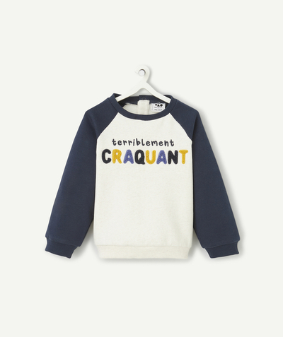 CategoryModel (8821758296206@2673)  - Tweekleurig sweatshirt voor babyjongens van gerecyclede vezels met boodschap