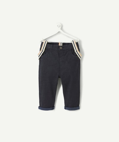 CategoryModel (8824928927886@20)  - pantalon sarouel bébé garçon bleu avec bretelles à pinces