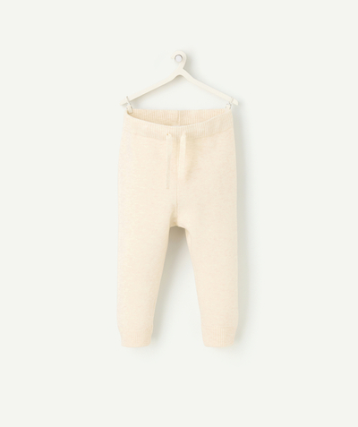 CategoryModel (8824928927886@20)  - pantalon de jogging en maille bébé garçon en fibres recyclées écru chiné