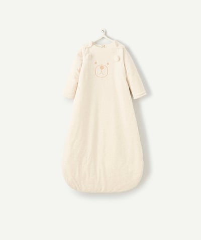 CategoryModel (8826075938958@51)  - turbulette velours bébé en coton bio écru avec ours brodé