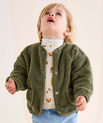 CategoryModel (8821752889486@5611)  - Cardigan in kaki sherpa voor babyjongens