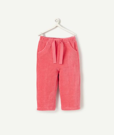 CategoryModel (8825421037710@564)  - Pantalon fille en fibres recyclées rose côtelé