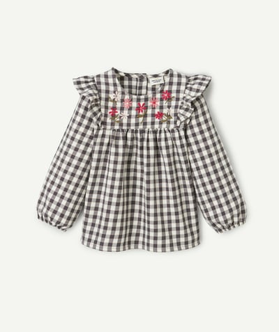 CategoryModel (8821752201358@65)  - Blouse bébé fille en coton bio à carreaux manches longues