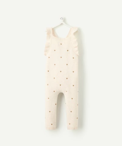 CategoryModel (8821752758414@213)  - jumpsuit voor babymeisjes in ecru gerecyclede vezels met hartjesprint