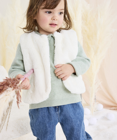 CategoryModel (8821752627342@3704)  - Cardigan sans manches bébé fille tout doux blanc