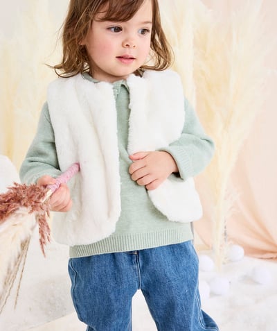 CategoryModel (8824928927886@20)  - Cardigan sans manches bébé fille tout doux blanc