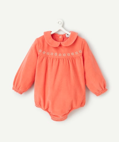 CategoryModel (8821752496270@1812)  - combishort bébé fille en coton bio velours côtelé rose