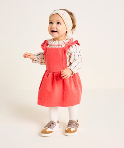 CategoryModel (8824928960654@285)  - Robe salopette bébé fille corail