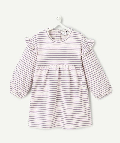 CategoryModel (8824667504782@130)  - robe manches longues bébé fille écru rayé violet