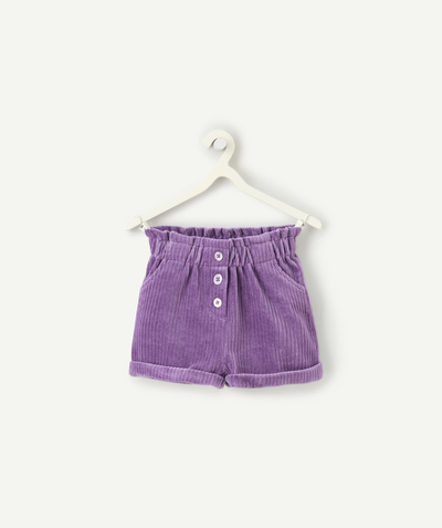 CategoryModel (8821752397966@110)  - Short bébé fille En fibres recyclées et velours côtelé violet