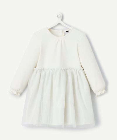 CategoryModel (8821752103054@2080)  - robe manches longues bébé fille écru avec jupe en tulle