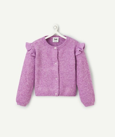 CategoryModel (8821752823950@492)  - Gilet bébé fille violet avec épaule volantes