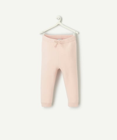 CategoryModel (8824928927886@35)  - Rechte broek in lichtroze breiwerk voor babymeisjes